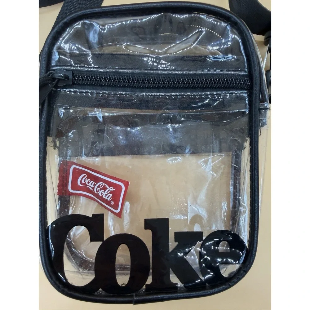 Coca-Cola Clear Crossbody Bag Coke Logo Transparent Shoulder Bag Licensed
